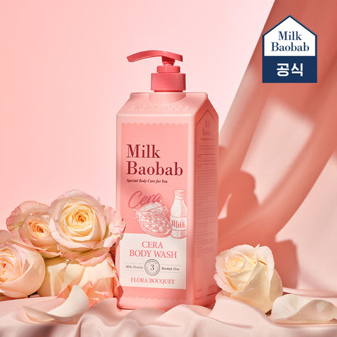 Milk Baobab Cera Shampoo 1 + Body Wash 1 (Flora Bouquet), 1.2L - 2-Pack