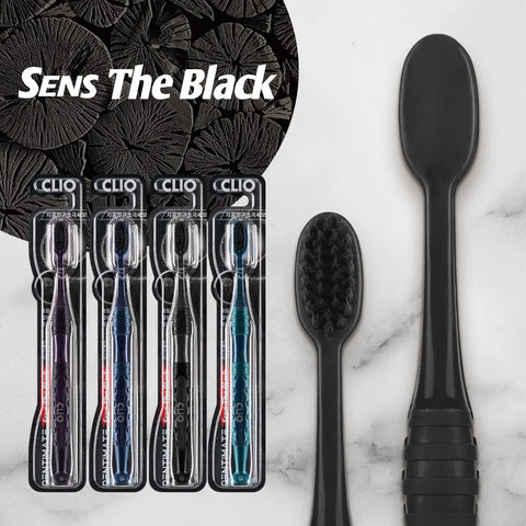 Clio DENTIMATE SENSE THE BLACK Ultra-Fine Toothbrush 8-Pack (Stand Type)
