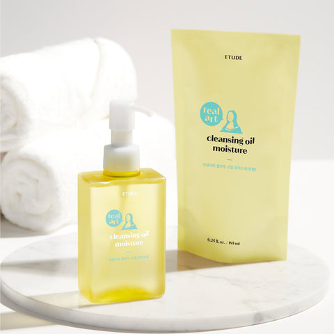 ETUDE Real Art Cleansing Oil Moisture 185ml (Full Size + Refill)