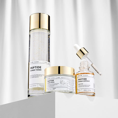 BOM Peptide Power Skincare Set 3-Piece (Toner, Ampoule, Cream)