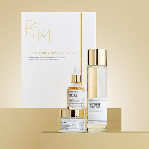 BOM Peptide Power Skincare Set 3-Piece (Toner, Ampoule, Cream)