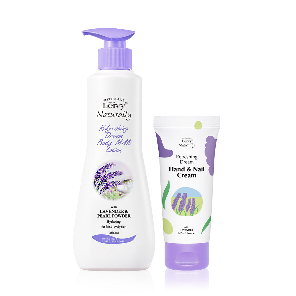 Leivy Lavender Body Lotion 350ml + Hand & Nail Cream 50ml 2-Piece Set
