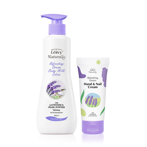 Leivy Lavender Body Lotion 350ml + Hand & Nail Cream 50ml 2-Piece Set