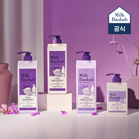 Milk Baobab Cera Shampoo + Treatment + Body Wash (Baby Powder) - 1.2L x 3