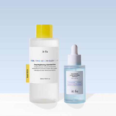 Itfu Moisture Tone-Up 2-Piece Set (Radiance Toner + Hyaluronic Ampoule)