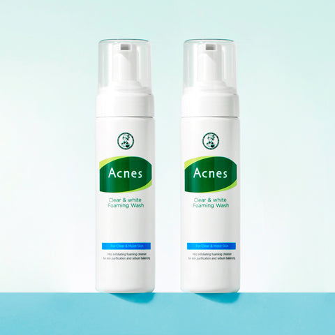 Acnes Clear & White Foaming Wash 130ml (2 Pack)