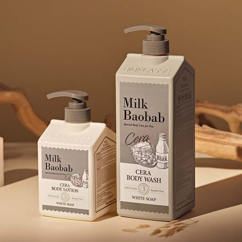 Milk Baobab Cera Body Wash 1200ml + Body Lotion 600ml White Musk