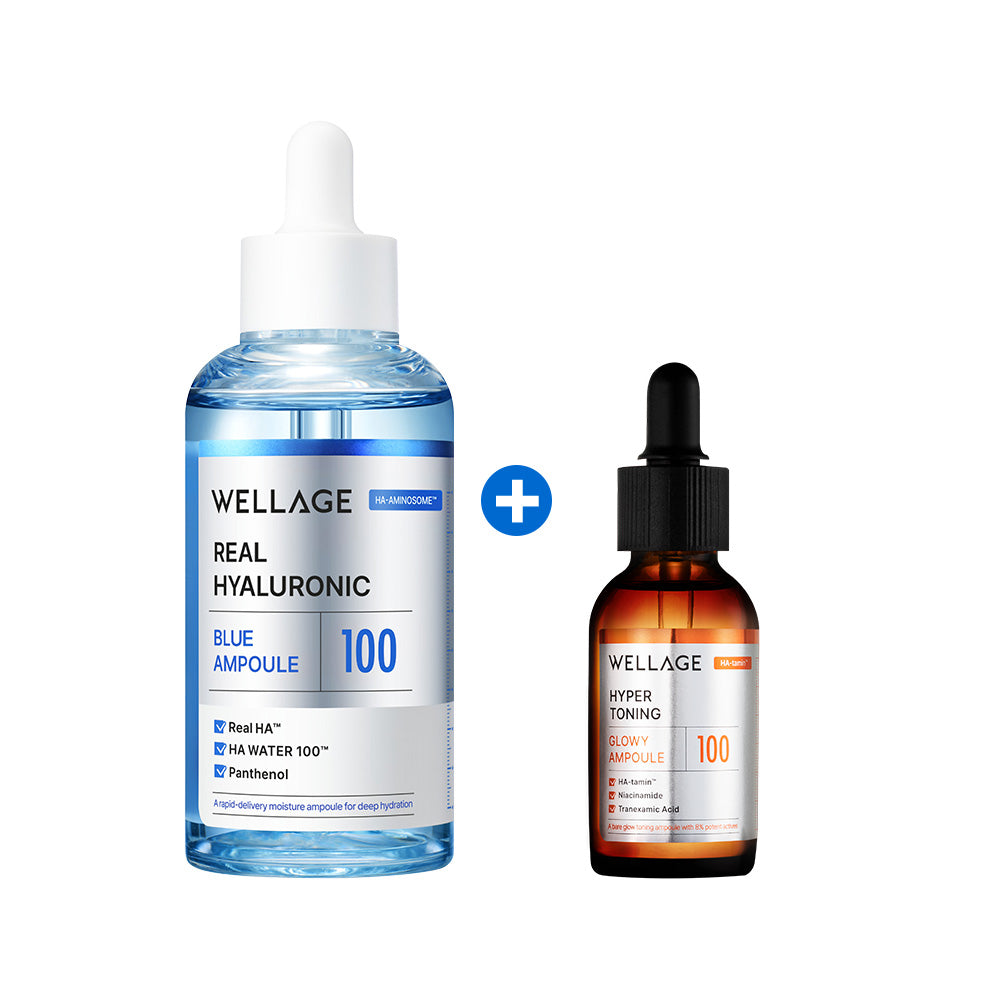 Wellage Real Hyaluronic Blue 100 Ampoule 100ml + Hyper Toning Gloi Ampoule 30ml