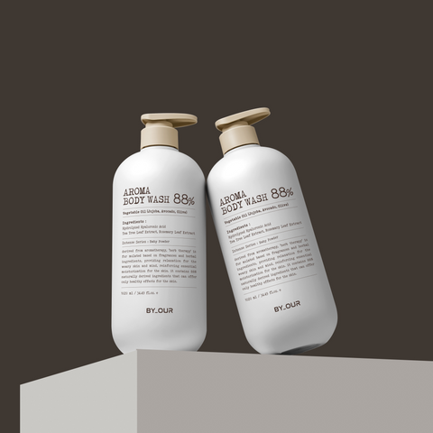 Byour Mildly Acidic Perfumed Aroma Body Wash Baby Powder Scent 1.02L x 2