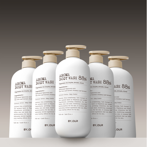 Byour Mildly Acidic Perfumed Aroma Body Wash Baby Powder Scent 1.02L x 2