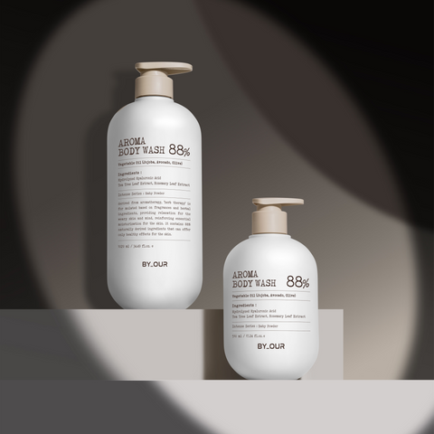 Byour Mildly Acidic Perfumed Aroma Body Wash Baby Powder Scent 1.02L x 2