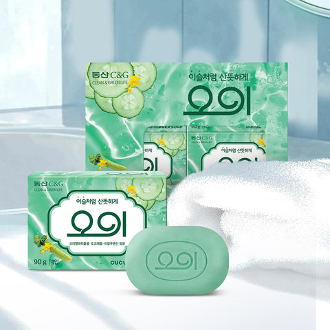 Clio Dongsan C&G Cucumber Soap 90g - 4 bars x 3 packs