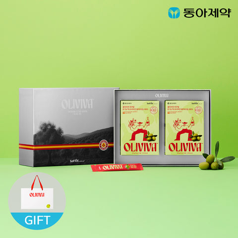 Dong-A Pharm Oliviva Picual Organic Olive Oil 30-Pack (2-Month) Gift Set + Shopping Bag