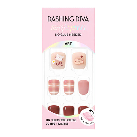 Dashing Diva Magic Press Tiny Cat (Short Square) Nail Tips