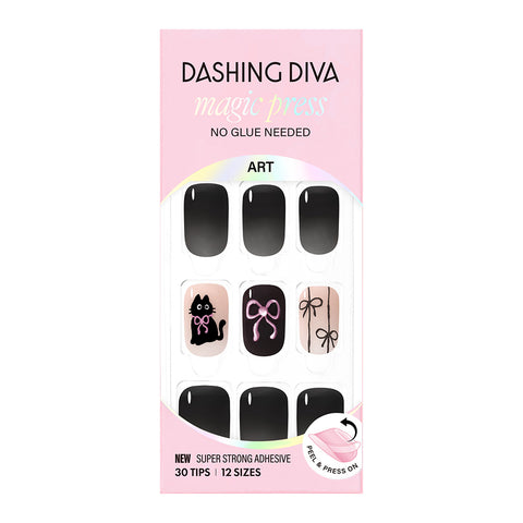 Dashing Diva Magic Press Black Mio (Regular Round) Nail Tips