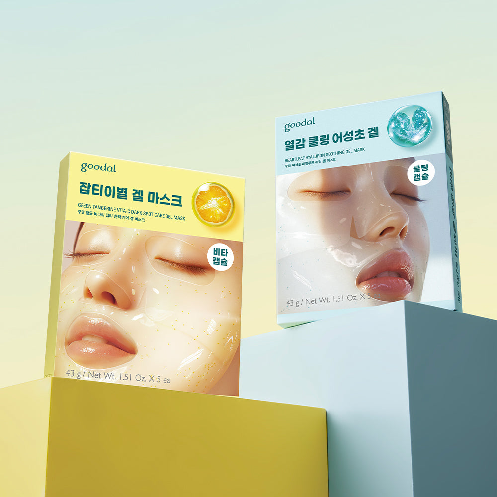 Goodal Houttuynia Hyaluron Soothing Gel Mask 5pcs + Cheonggyul Vita C Blemish Care Gel Mask 5pcs