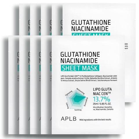 APLB Glutathione Niacinamide Sheet Mask 10 sheets (3 Pack)