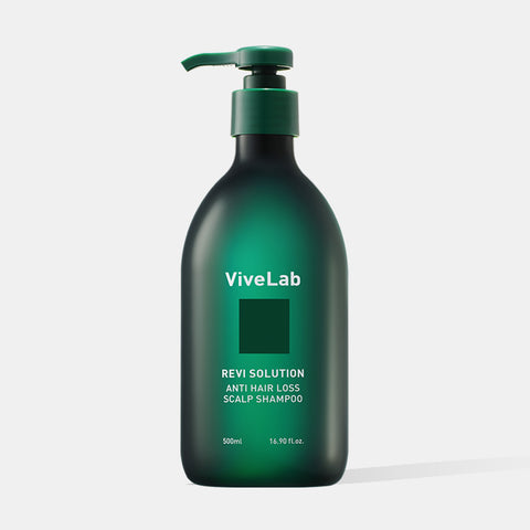Vivelab 4-Week Solution Green Anti Hair-Loss Scalp Shampoo 500ml + 500ml Refill Set (Woody Floral Musk)