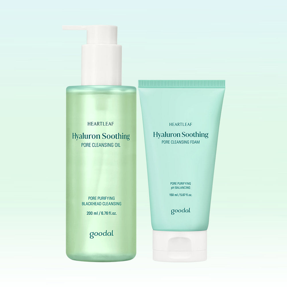 Goodal Clear Houttuynia Hyaluron Soothing Pore Cleansing Oil 200ml + Cleansing Foam 150ml Set