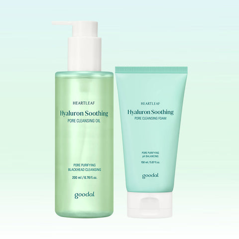 Goodal Clear Houttuynia Hyaluron Soothing Pore Cleansing Oil 200ml + Cleansing Foam 150ml Set