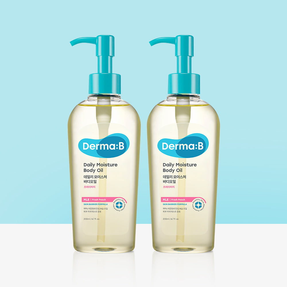 Derma:B Daily Moisture Body Oil 200ml (Fresh Peach) (2 Pack)