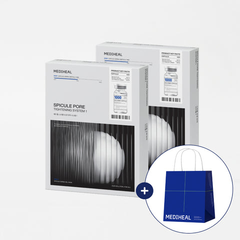 Mediheal Spicule Pore Elasticity System 1 Ampoule & Collagen Gel Mask 10 Sheets (2 Pack)
