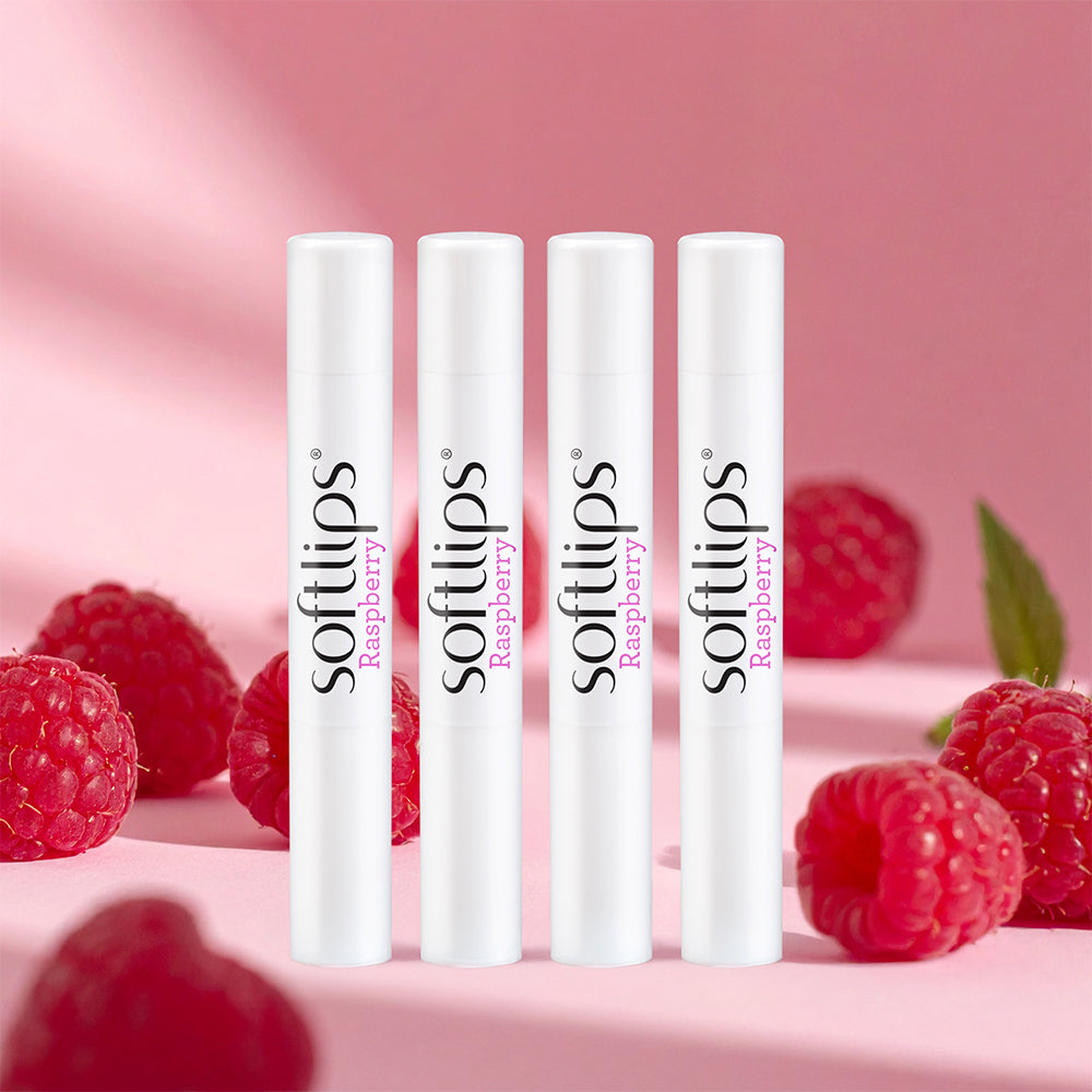 Mentholatum Softlips Raspberry Lip Balm 2g (4 Pack)