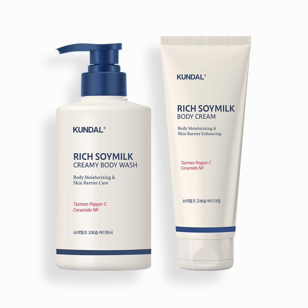 Kundal Rich Soy Milk Creamy Body Wash Mellow Vanilla 500ml + Body Cream 200ml