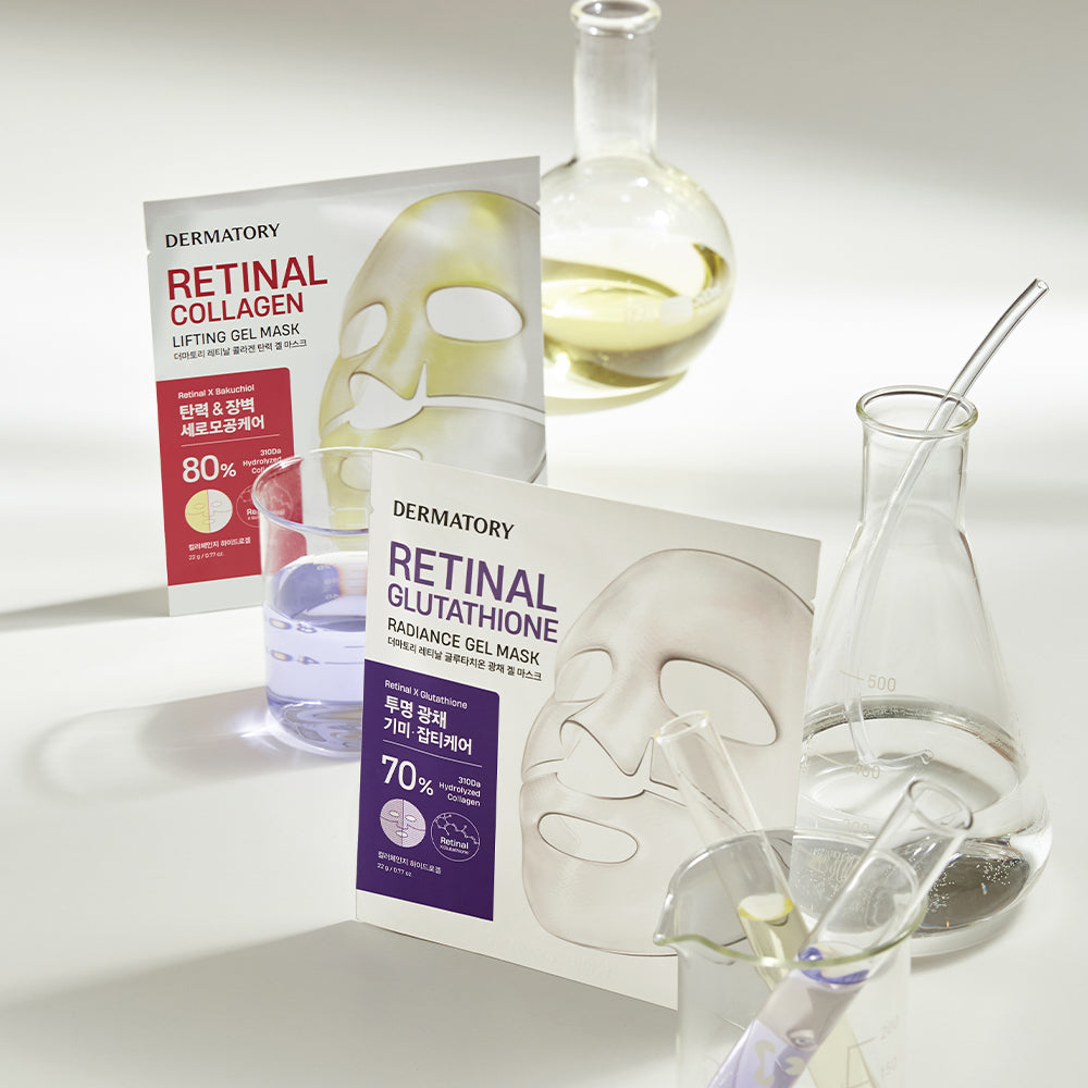 Dermatory Retinal Gel Mask (10 Sheets: 5 Glutathione Radiance + 5 Collagen Firming)