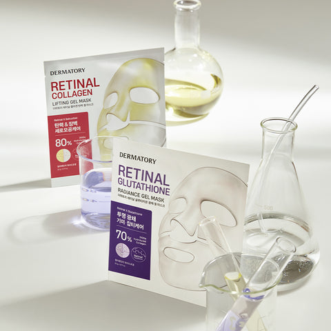 Dermatory Retinal Gel Mask (10 Sheets: 5 Glutathione Radiance + 5 Collagen Firming)