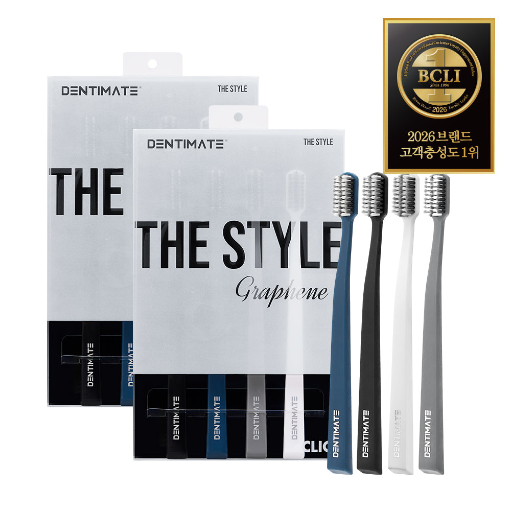 Clio Dentimate The Style Graphene Elastic Ultra-Fine Bristle Toothbrush, 4-Pack