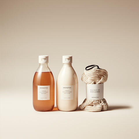 Aromatica Imbrace Neroli & Patchouli Body Set - Body Wash 300ml + Body Lotion 300ml + Shower Ball