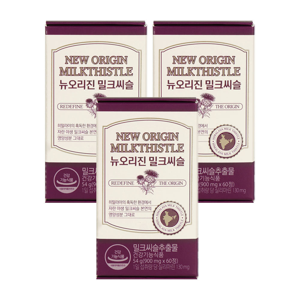 New Origin Himalaya Milk Thistle 3-Box 6-Month Supply (900mg x 180 tablets 54g)