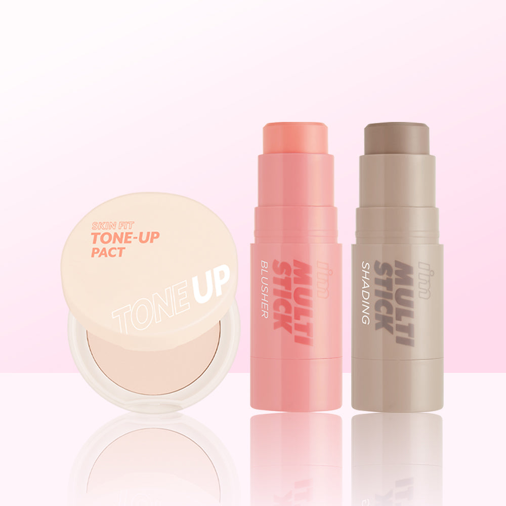 I'M MEME DIY Natural 3-Piece Set (Shading Stick + Blusher + Tone-Up Pact)