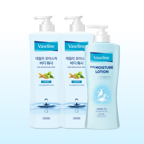 Vaseline Double Moisture Lotion 450ml + Body Wash 800ml (2 pcs)