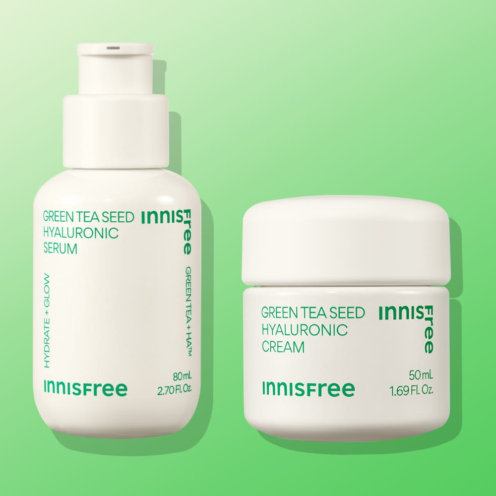 Innisfree Green Tea Seed Hyaluronic Acid Moisture Serum 80ml + Green Tea Seed Hyaluronic Acid Moisture Cream 50ml