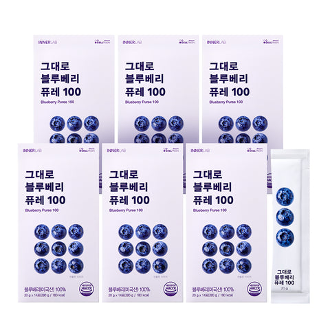 Celltrion InnerLab Blueberry Puree 100 6-Box Set (280 g - 14 Sticks per Box)