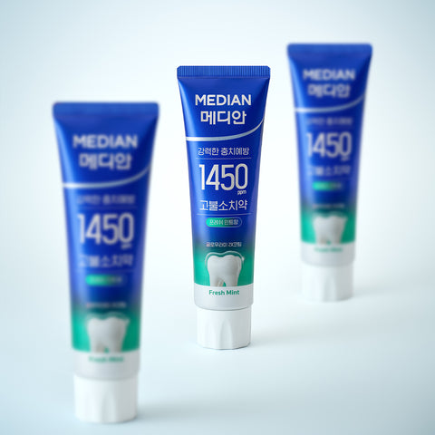Median 1450 High-Fluoride Toothpaste Fresh Mint 160g (3-Pack)