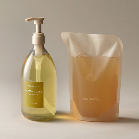 Aromatica Lemongrass Body Wash 1L + Refill 500ml Set (Citrus Woody)