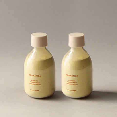 Aromatica Glow Vita Powder Wash Cleanser Orange & Neroli 60g (2 Pack)