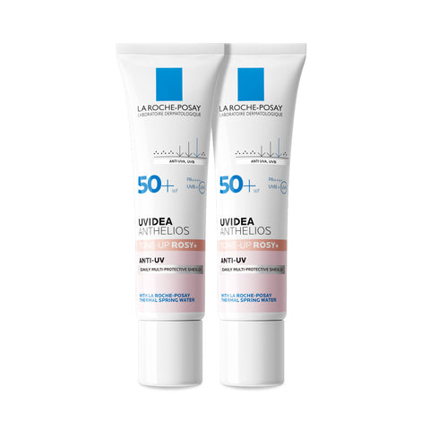 La Roche-Posay UVIDEA Tone-Up Rosy Glow Sunscreen SPF50+ 30ml x2