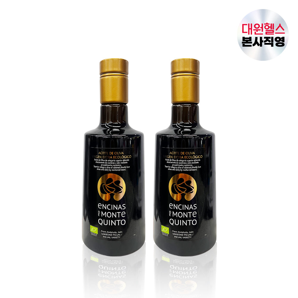 Daewon Health Encinas de Monte Quinto Organic Extra Virgin Olive Oil 500ml (2 Pack) (Spain)