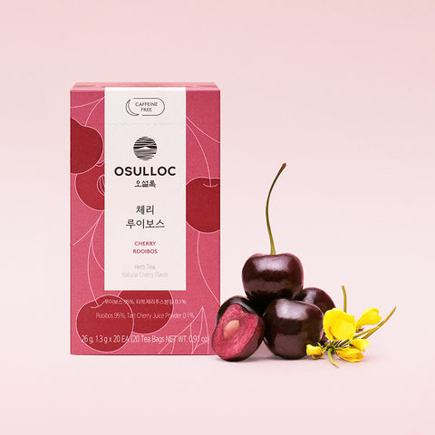 OSULLOC Cherry Rooibos Tea Bags (20 Bags, 26 g)