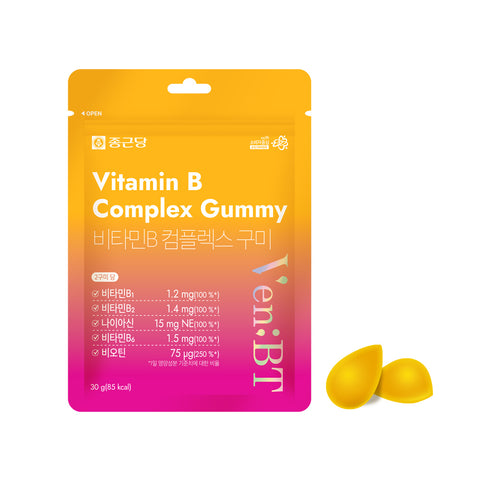 Chongkundang VenBT Daily Care Vitamin B Gummies 60 Count (1 Pack) Zero Sugar