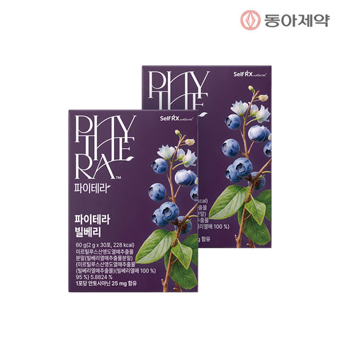 Dong-A Pharm Phytera Bilberry Anthocyanin 25 mg (Haskap & Blueberry) 30 Sticks (2 Pack)
