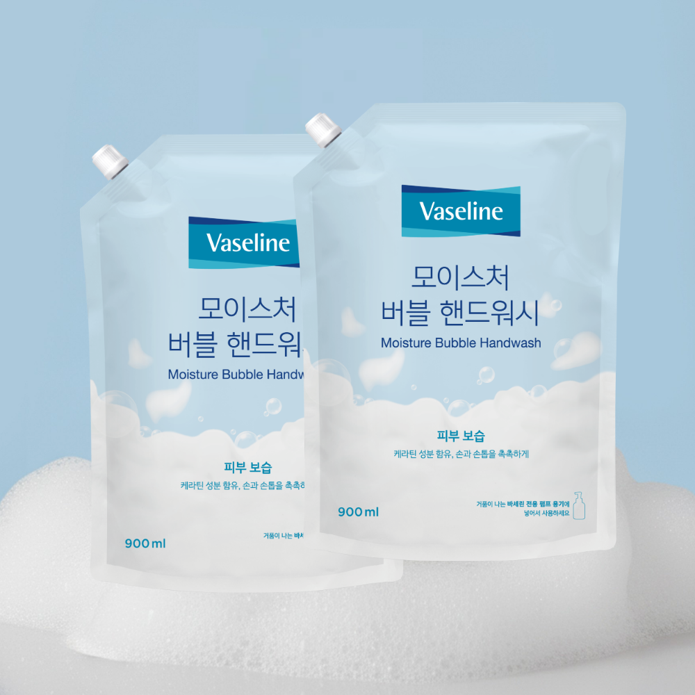 Vaseline Moisture Bubble Hand Wash Refill 900ml x 2