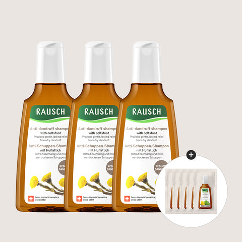 RAUSCH Coltsfoot Dandruff & Itchy Scalp Shampoo 200ml 3pc Set