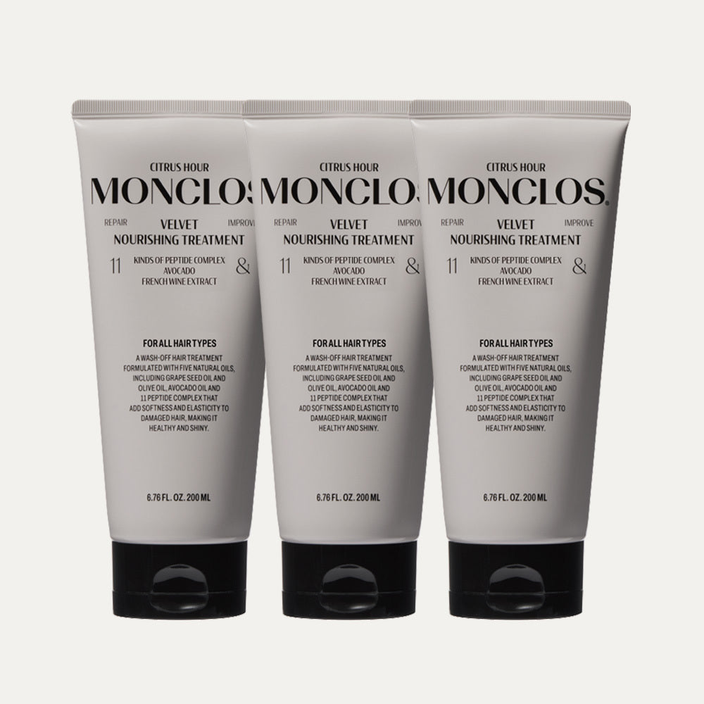 Monclos Velvet Nourishing Treatment 200ml (3 Pack)