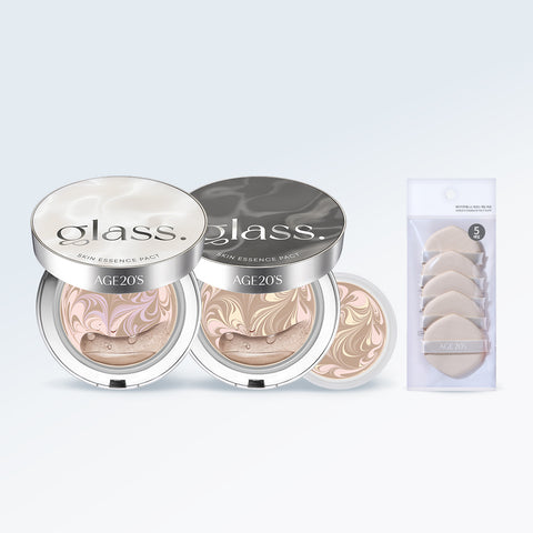 AGE20'S Glass Skin Essence Pact 12.5g (Main + Refill + 5 Puffs)