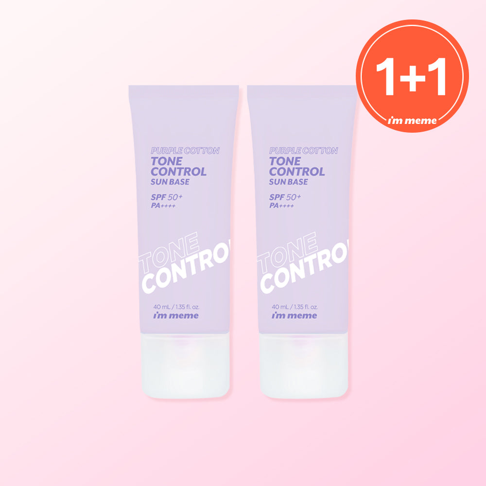 I'M MEME Purple Cotton Tone Control Sun Base 40ml SPF50+ PA++++ (1+1)